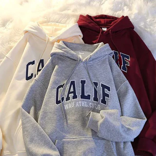 Áo hoodie cỡ lớn phong cách rừng nam nữ Áo khoác cặp đôi màu trắng dáng rộng Hàn Quốc dày dặn nhung bổ sung