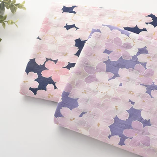 Vải bột nhỏ Nhập khẩu Cotton nguyên chất Họa tiết tối Jacquard Thoáng khí Thân thiện với da Hoa anh đào