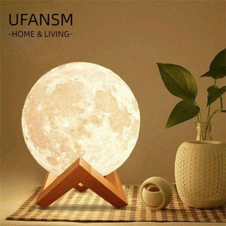 UFANSM LED hình mặt trăng 3D 8cm độc đáo trang trí nhà cửa