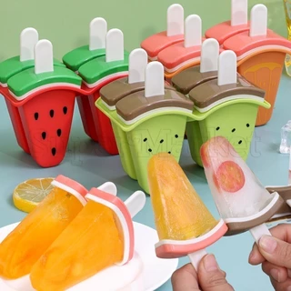 [Nổi bật] Khuôn Popsicle tự làm DIY - Silicone cấp thực phẩm - Khuôn làm kem có nắp - Dụng cụ làm đá có thể tái sử dụng - Khuôn hình dưa hấu - Đồ dùng gia dụng