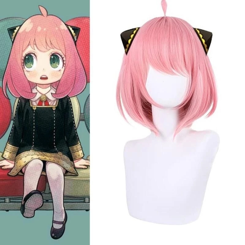 Anime Dễ Thương Anya Tóc Giả Spy X Họ Màu Hồng Tóc Giả Cho Bé Gái