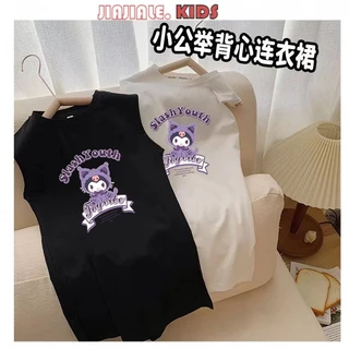 Bé Gái Mùa Hè Kuromi Áo Thun Mới In Hình Hoạt Hình Hàn Quốc Thường Ngày Đa Năng Không Tay Tank Top Áo Thun