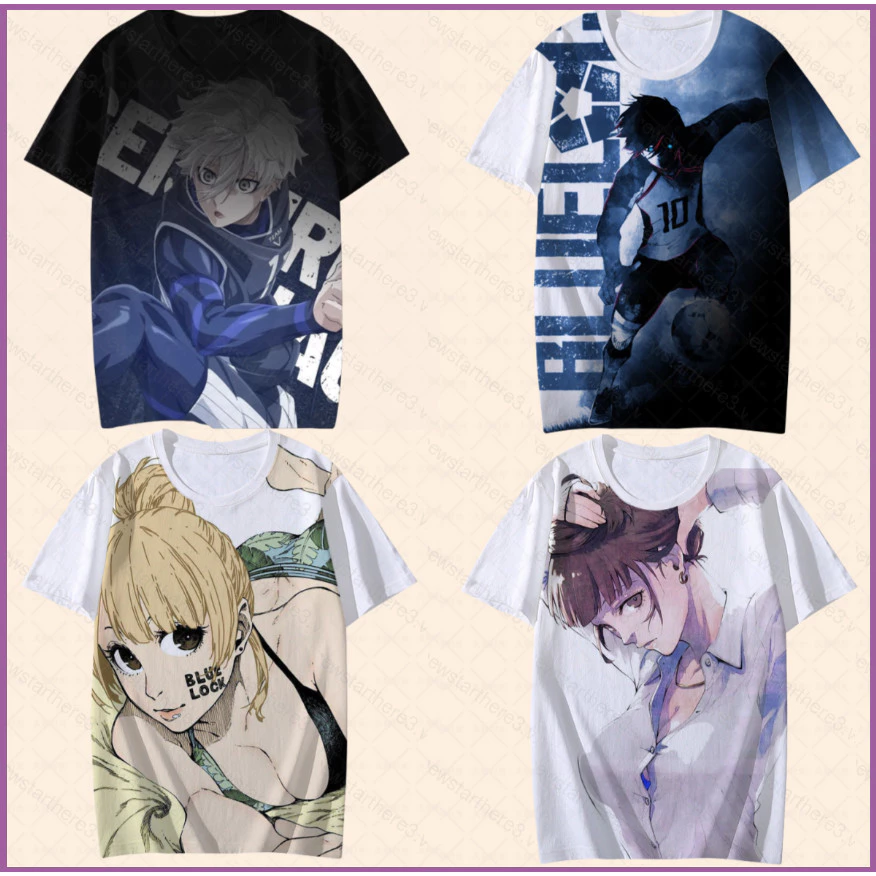 Ye Blue Lock Áo Thun Anime Unisex Tee Cosplay Nagi Seishirou Isagi Yoichi 3D Áo Sơ Mi Tay Ngắn Hàng Đầu Thường Ngày Plus Kích Thước