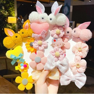 Phụ Kiện Tóc Trẻ Em Phim Hoạt Hình Plush Hair Clip Clip Tóc Cho Bé Gái Dễ Thương Thỏ Hoa Mũ