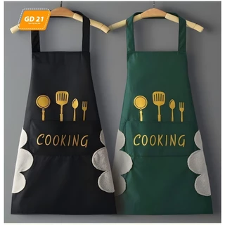 Tạp dề Cooking M9 có túi đựng và lau tay yến làm bếp chống thấm nước GD21