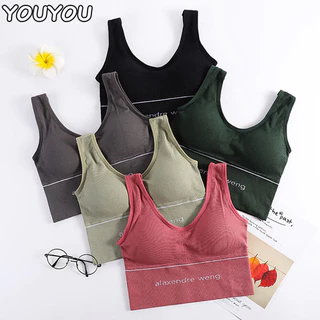 Áo vest hình chữ U YOUYOU, áo ngực thể thao lưng liền mạch cỡ lớn, áo ngực thể thao chạy bộ bên ngoài dành cho nữ