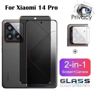 2 trong 1 Xiaomi 14 Pro 5G Kính cường lực bảo vệ toàn diện chống gián điệp cho Xiaomi Mi 14 Pro Ultra 13T 4G 5G Kính bảo vệ Camera Flim