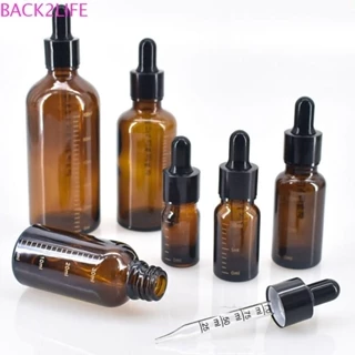 Bình nhỏ giọt BACK2LIFE có cân 5ml-100ml Hộp đựng mỹ phẩm hương liệu Lọ thủy tinh màu hổ phách Bình tinh dầu