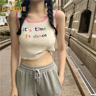 DAODIE áo croptop Áo 2 dây áo ba lỗ Thời trang hàn quốc tráng lệ ins chic tráng lệ WBX2430QVU 13Z240326