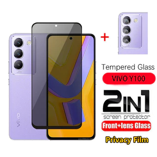 Kính cường lực bảo mật 2IN1 cho Vivo Y100 5G 2024 Bảo vệ màn hình ống kính máy ảnh VivoY100 Y 100 100y full cover Phim kính