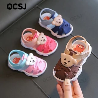 Giày Sandal Bít Mũi Đế Mềm Chống Trượt Thoáng Khí Mùa Hè Cho Bé Sơ Sinh