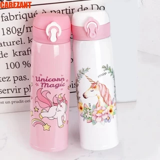 Bình nước CABEZANT, có nắp nảy Chai giữ nhiệt Unicorn 350 / 500ML, Bình chân không chống rò rỉ cách nhiệt bằng thép không gỉ di động cho trẻ em