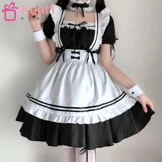 Trang phục KENT1, Chương trình hoạt hình Phong cách hoạt hình Người giúp việc Lolita, 2023 Đen Trắng Hầu gái Cosplay Nữ