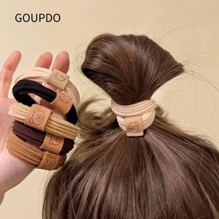 GOUPDO 10 Chiếc Nhẫn Tóc, Gấu Nhỏ Tối Giản Đầu, Chất Lượng Tốt Không Đường May Dây Buộc Tóc Co Giãn Mạnh Mẽ Nữ Cô Gái