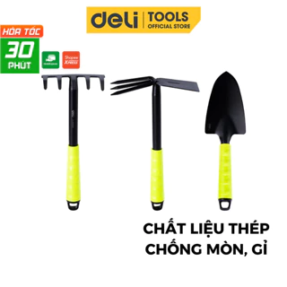 Bộ Dụng Cụ Làm Vườn Deli 4 Chi Tiết Tiện Dụng - Xẻng, Quốc, Cào Đa Năng -Chất Liệu Cao Cấp Chắc Chắn