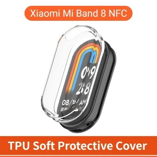 Vỏ bảo vệ mềm TPU trong suốt trong suốt cho Xiaomi Mi Band 8 Vỏ bảo vệ toàn màn hình Vỏ ốp lưng cho đồng hồ thông minh Mi Band 8