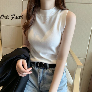 Orlifaith Nữ 2024 Thời Trang Mới Slim Fit Dây Áo hai dây không tay