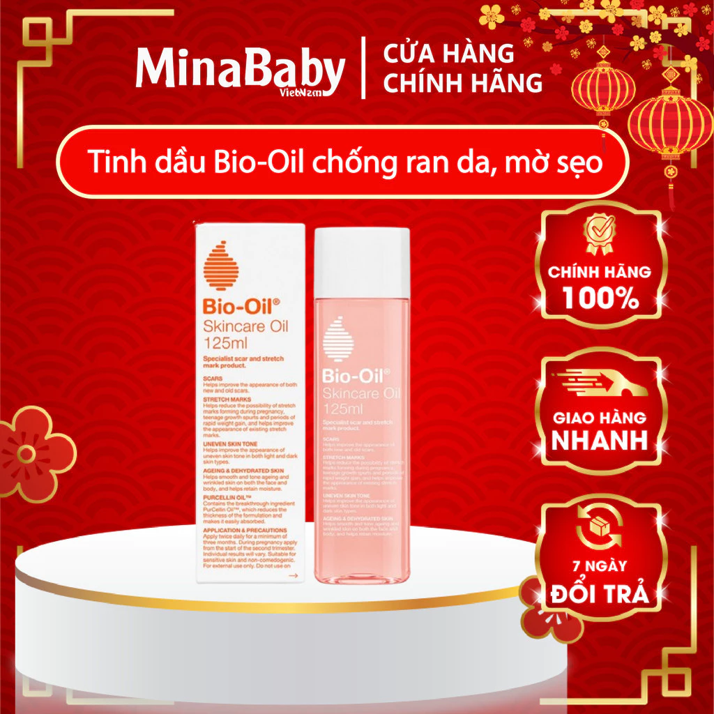 Tinh dầu BIO-OIL skincare làm giảm rạn da, mờ sẹo, hết thâm da khi mang thai và sau sinh dung tích 60ml/125ml