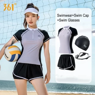 361°Phụ Nữ Hai Miếng Chuyên Nghiệp Thể Thao Dưới Nước SwimWear Bikini Bộ Gợi Cảm Đẩy Lên Lướt Sóng Đi Biển Tắm SwimSuit Rash Guard