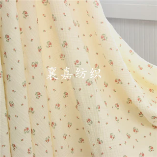 Phong Cách Mới Sợi Cotton Vải Crepe Nhật Bản Hàn Quốc Nhỏ Hoa Trẻ Em Quần Áo Nữ Quần Áo Nhà Quần Áo Vải