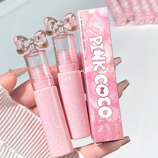 Pink Coco Mirror Surface Lip Glaze Lipstick Dưỡng Ẩm Không Dễ Phai Màu Lâu Dài Son Bóng Trang Điểm