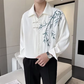 Mùa hè Mới Trung Quốc Áo Sơ Mi Thêu Plus Kích Thước Nửa Tay Trẻ Trung Cơ Sở Unisex Hợp Thời Trang Áo