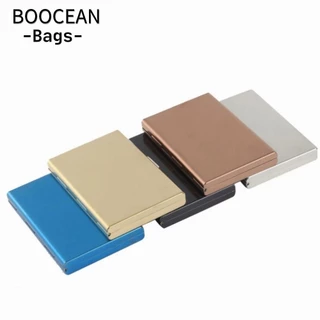 BOOCEAN Hộp đựng thẻ tín dụng, Ví kim loại di động bằng thép không gỉ, Chất lượng cao Slim 6 vị trí thẻ Hộp kim loại chống quét ngoài trời