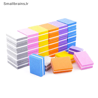 Smallbrainsjr 10 Khối tập tin móng tay Mini hai mặt Bọt biển đầy màu sắc Sơn móng tay chà nhám Dải đệm đánh bóng Làm móng tay Dụng cụ nghệ thuật vn