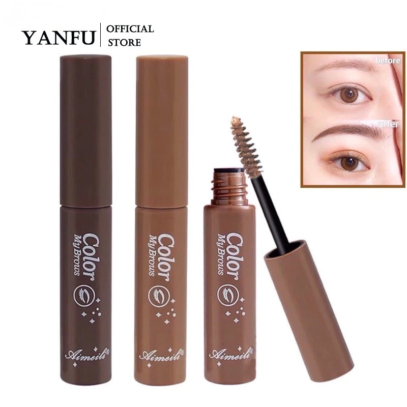 Novo mascara và lông mi 3D, không thấm nước, nâu đậm, tự nhiên.