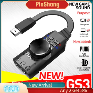 Pinshang 7.1 Kênh Bộ Chuyển Đổi Thẻ Âm Thanh Usb Bên Ngoài Âm Thanh 3.5 Mm Tai Nghe Âm Thanh Nổi Card Âm Thanh Tương Thích Cho Pc