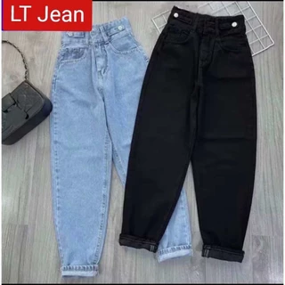 [Mua 2 giảm 5%] QUẦN BAGGY JEAN NỮ LƯNG CAO 2 CÚC  NÂNG MÔNG HÀN QUỐC CAO CẤP