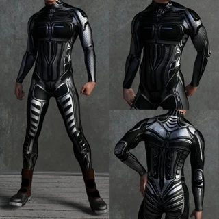 Unisex Cyber Punk 3D In Kỹ Thuật Số Halloween Đảng Vai Trò Chơi Trang Phục Nam Nữ Trang Phục Hóa Trang Carnival Áo liền quần