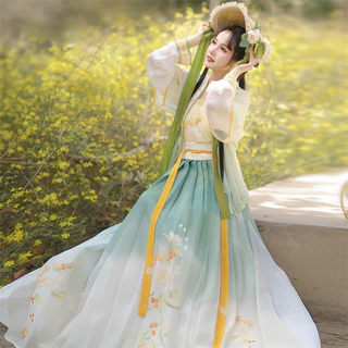 Qingfeiyue Original Hanfu [Chaling] Váy xếp ly một mảnh được làm bằng Ming-Made Phong cách mùa xuân mùa hè chính hãng OU24318