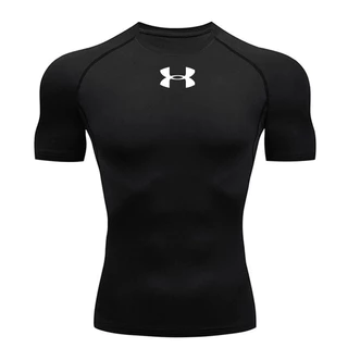 Men's Running Short Sleeve T-Shirt Compression Sports Top Black Summer Breathable Sportswear