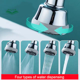 [Pfultr] 360° Rotag Vòi bếp Máy sục khí Bubbler 4 chế độ Phòng tắm Chống bắn nước Vòi lọc Vòi chậu rửa Vòi mở rộng Bộ chuyển đổi [mới]