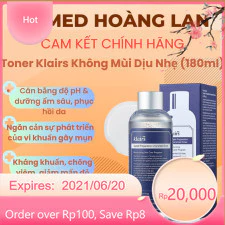 Nước hoa hồng Klairs, Toner cân bằng da không mùi, dưỡng ẩm tức thì cho mọi loại da - 180ML