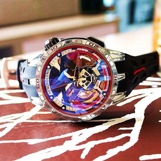 Đồng hồ nam chính hãng Thụy Sĩ Đồng hồ cơ Skeleton hoàn toàn tự động Mặt số lớn Tourbillon Đồng hồ cơ nam Đồng hồ Dolby