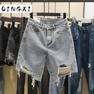 QINGXI quần short nữ quần đùi nữ jean Thời trang trendy Chất lượng cao fashionable WNK24403BQ 14Z240403