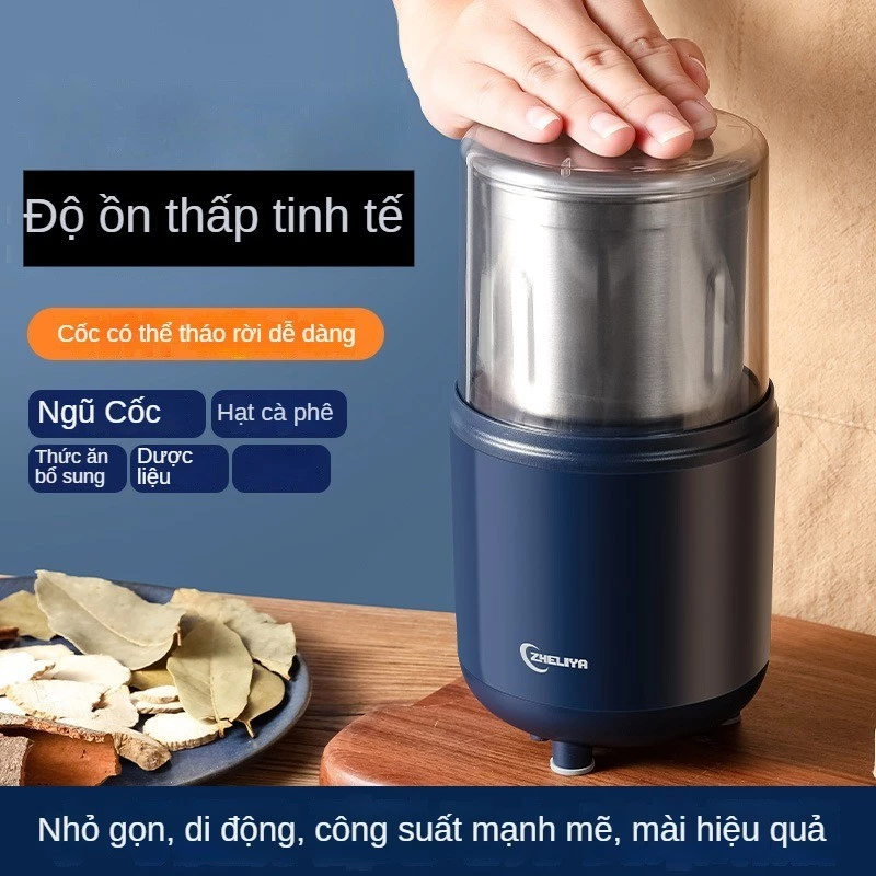 Máy Xay Điện Bột Cà Phê Thép Không Gỉ Hộ Gia Đình Máy Xay Nhỏ Hạt Mài Khô Máy Xay