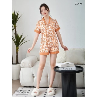 Zam - TCDA35 - Ngắn tay quần đùi CAM TRỪU TƯỢNG