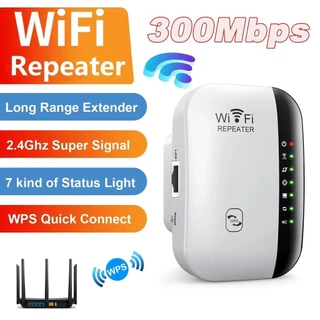 Bộ lặp WiFi không dây 300Mbps Bộ mở rộng WiFi Bộ khuếch đại Bộ định tuyến tăng cường 802.11N WPS Tầm xa 7 trạng thái Bộ lặp WiFi cho PC