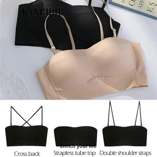 Kancool Bandeau Bra Brassiere Liền Mạch Push Up Bralette Áo Lót Không Dây Quần Lót Vô Hình Nữ Ống Top Không Xương Đồ Lót