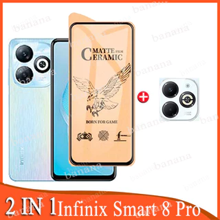 Infinix Smart 8 Pro Kính Cường Lực Cho Infinix Smart 8 Hot 40i 40 Pro 8 HD GT 10 Pro 30 VIP 30i 2 Trong 1 2 Trong 1 Kính Cường Lực Gốm Bảo Vệ Màn Hình