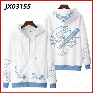 Ys Genshin Tác Động Dây Kéo Áo Khoác Anime Áo Unisex Dài Tay Top Cosplay 3D