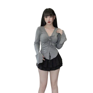 Áo Thun Bigsize Tay Dài Phủ Dây Rút MS 065