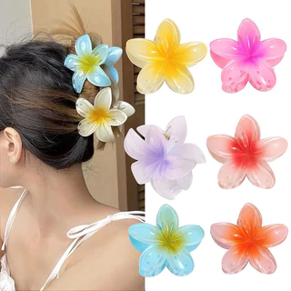 Thời Trang Hàn Quốc Mùa Hè Tươi Ngọt Ngào Plumeria Kẹp Tóc Gradient Màu Hoa Nữ