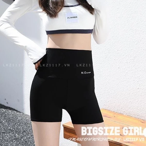 quần legging lửng nữ đùi Bigsize Quần Short biker tập gym yoga thể thao dáng ôm lưng cao mỏng trơn Chữ Cái co giãn Siết Bụng nâng mông định hình thời trang đẹp