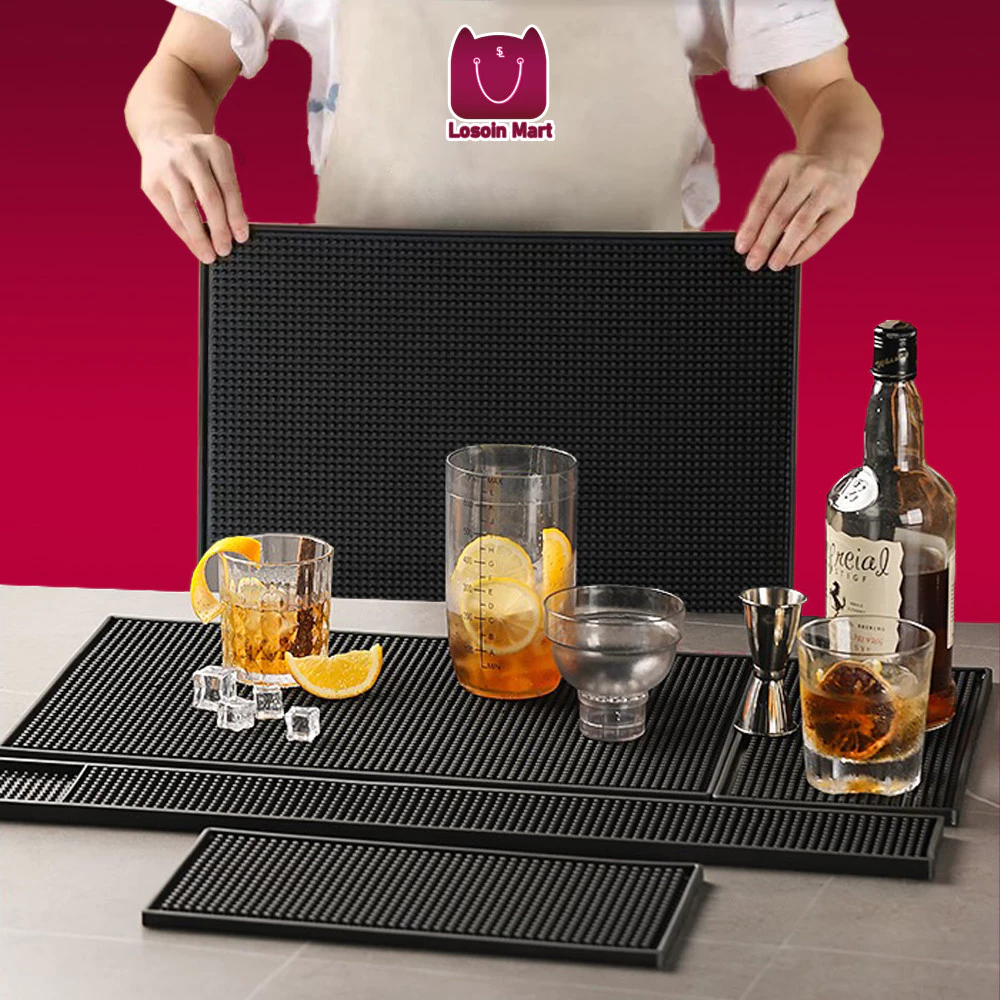 Thảm cao su quầy bar 45x30cm - 10x10cm - 15x30cm - nhiều kích cỡ có sẵn Chống trượt, nhanh khô pha chế