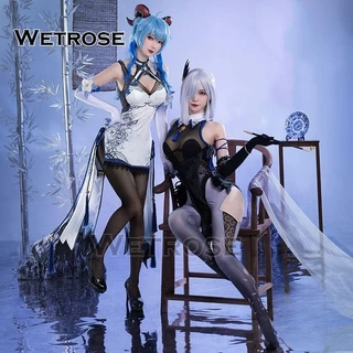 [Wetrose] Genshin Impact Ganyu Shenhe Sứ Xanh Trắng Sườn Xám Cosplay Costume Cos Suit Anime Game Bộ Đồ Nữ Gan Yu Shen He Trang Phục Cosplay Costume Cosplay Bộ