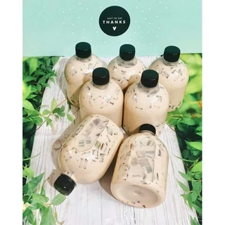 50 Chai Nhựa Tròn Lùn 500ml Đã Kèm Nắp - Chai Nhựa Đựng Trà Sữa- Chai Nhựa Huysun